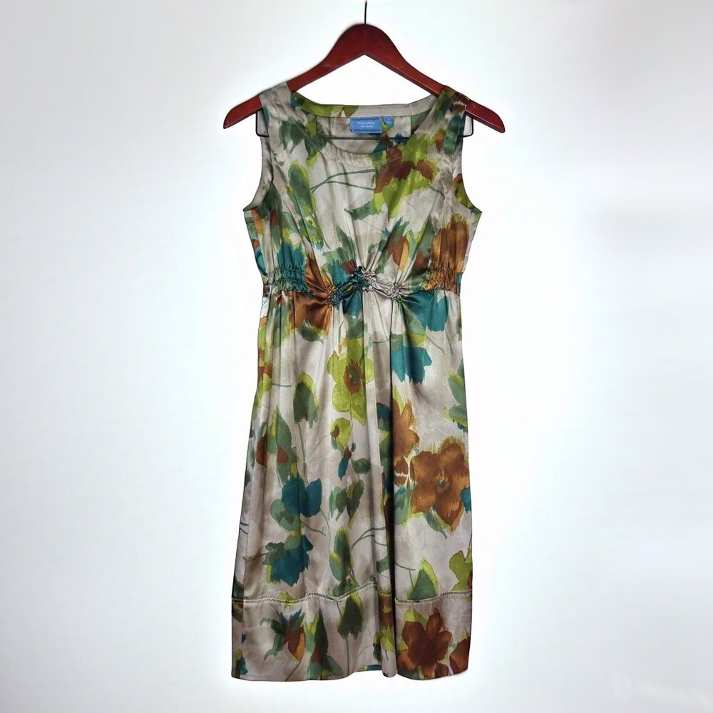 Simply Vera Vera Wang Sleeveless Floral Satin Dress Size 4